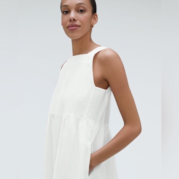 Everlane White Sleeveless Midi Dress - Picture 3 of 10